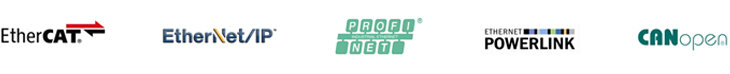 EtherCAT, Profinet, Ethernet/IP, Powerlink, CANopen