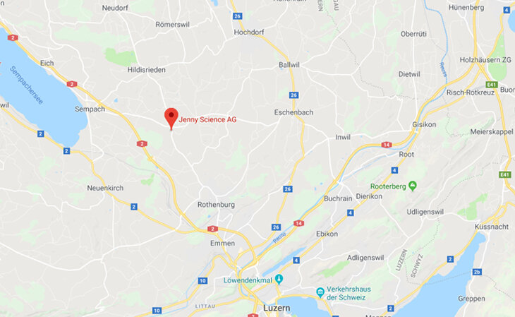 Hauptsitz Jenny Science AG in Rain, Luzern - Ihr Ansprechpartner für kompakte Linear- und Rotations-Achsen sowie intelligente, webbasierte Servocontroller